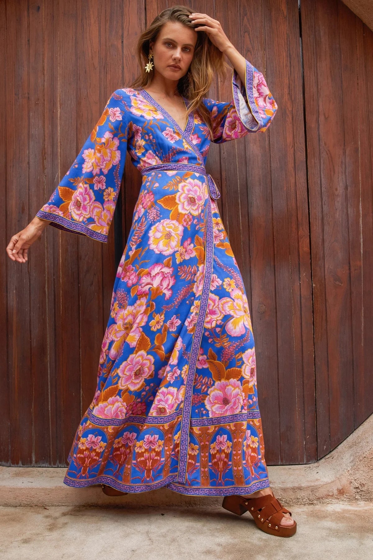 ワンピース herlipto Floral Dress golden hour Nine-Lives-Bazaar-Talulah-Gown