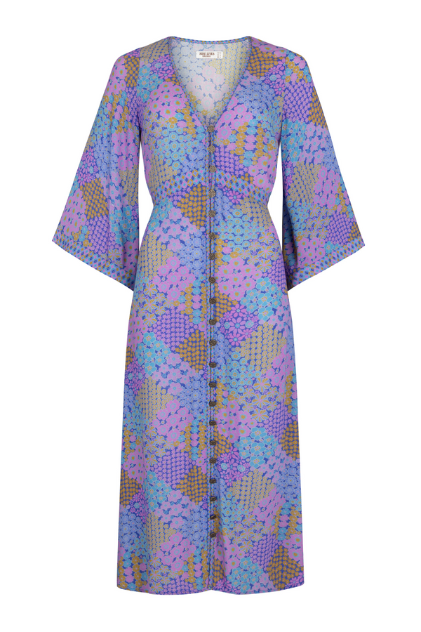 Vestido midi Arlo - Purple Haze