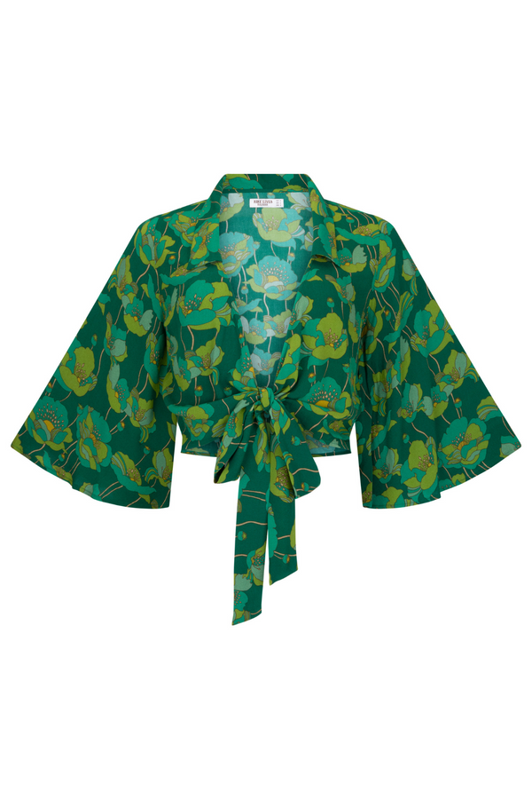 Dazie Wrap Top - Evergreen