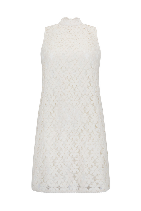 Twiggy Lace Mini Dress - Pearl