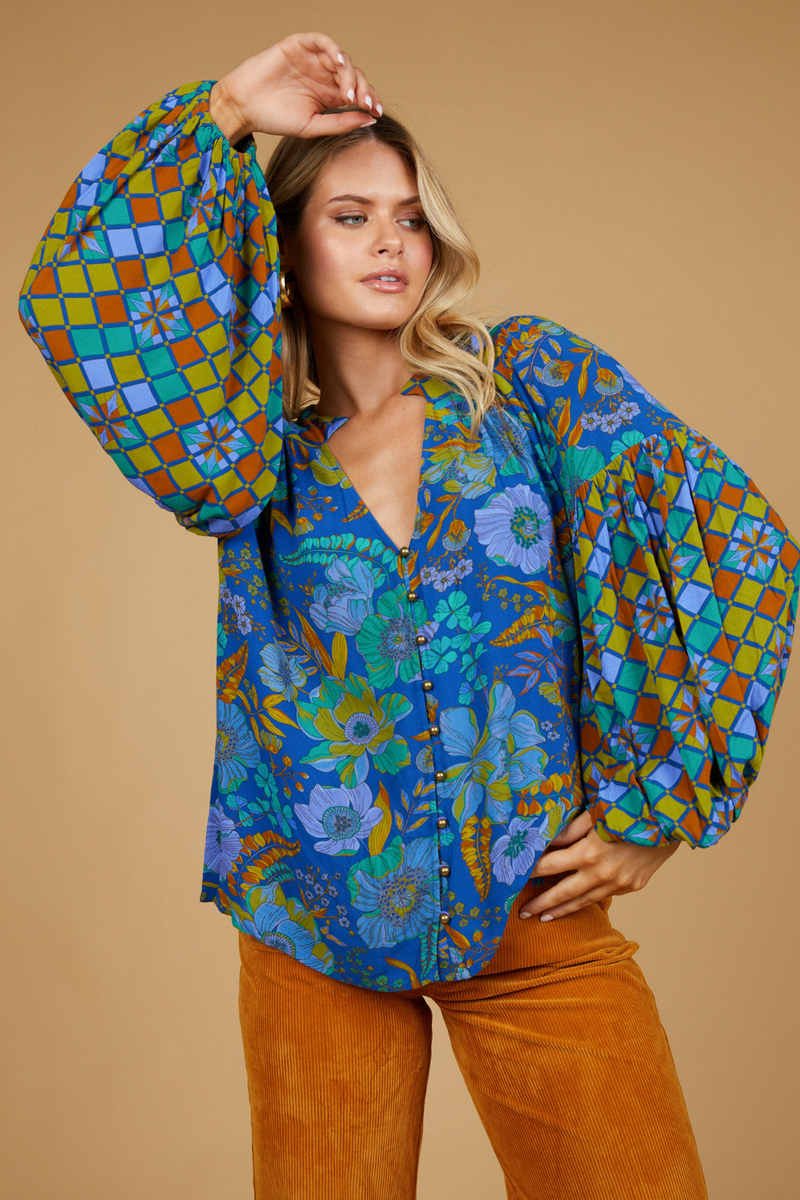 Temple Blouse - Lagoon