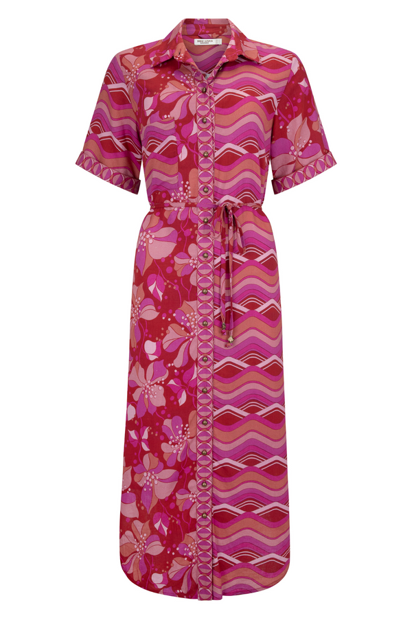 Vestido camisero Sienna - Fucsia