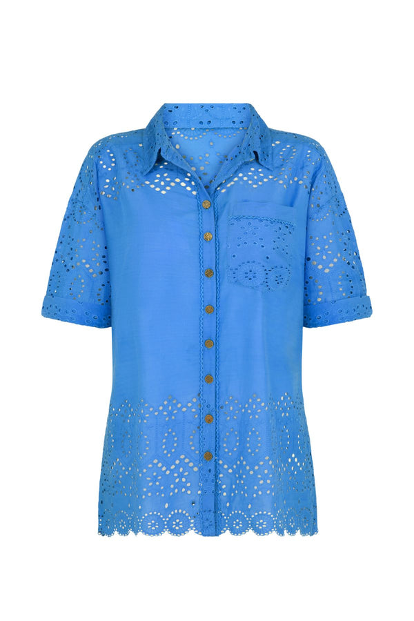 Camisa tropical - cobalto 