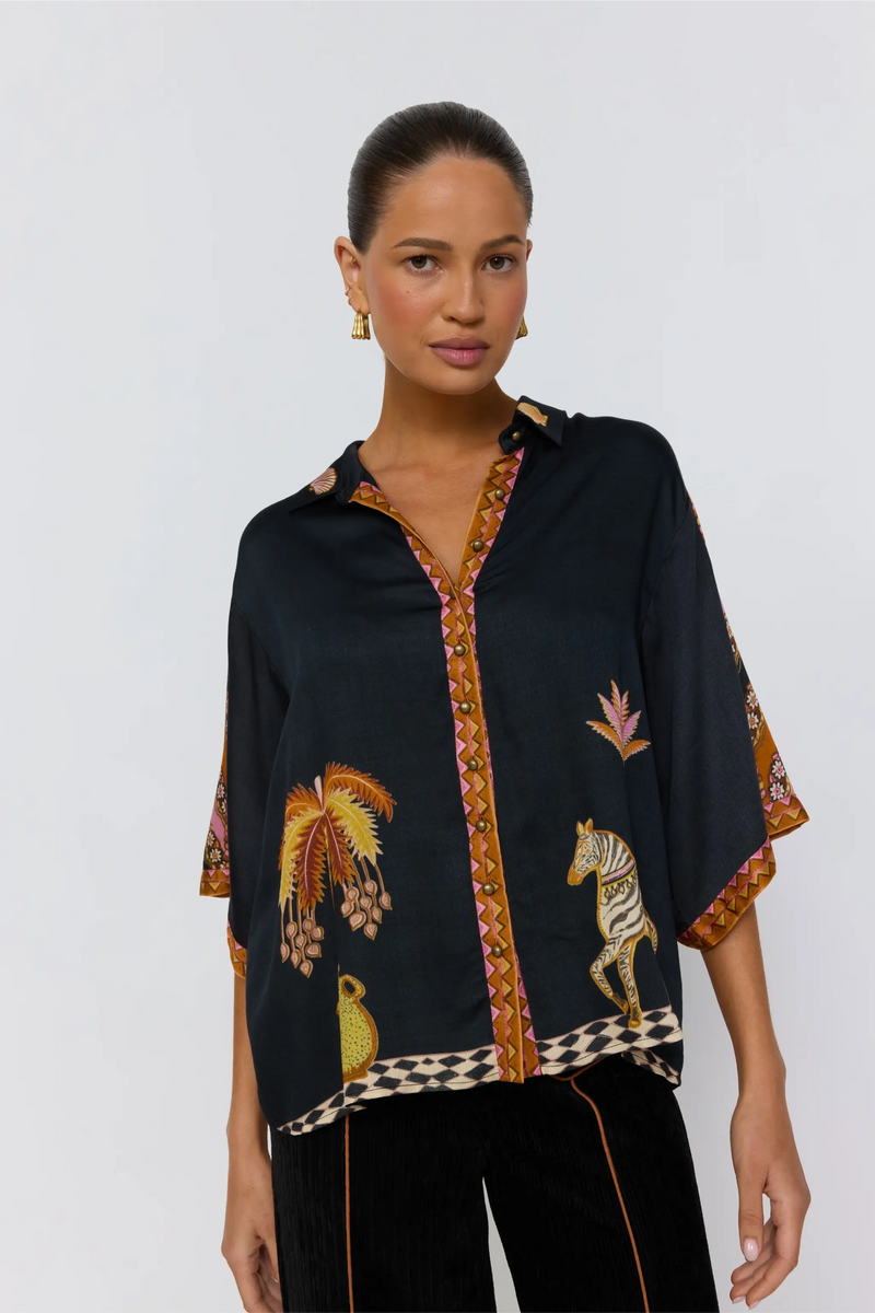 Lois Shirt – Viscose Lyocell Oversized Printed Shirt – Nine Lives