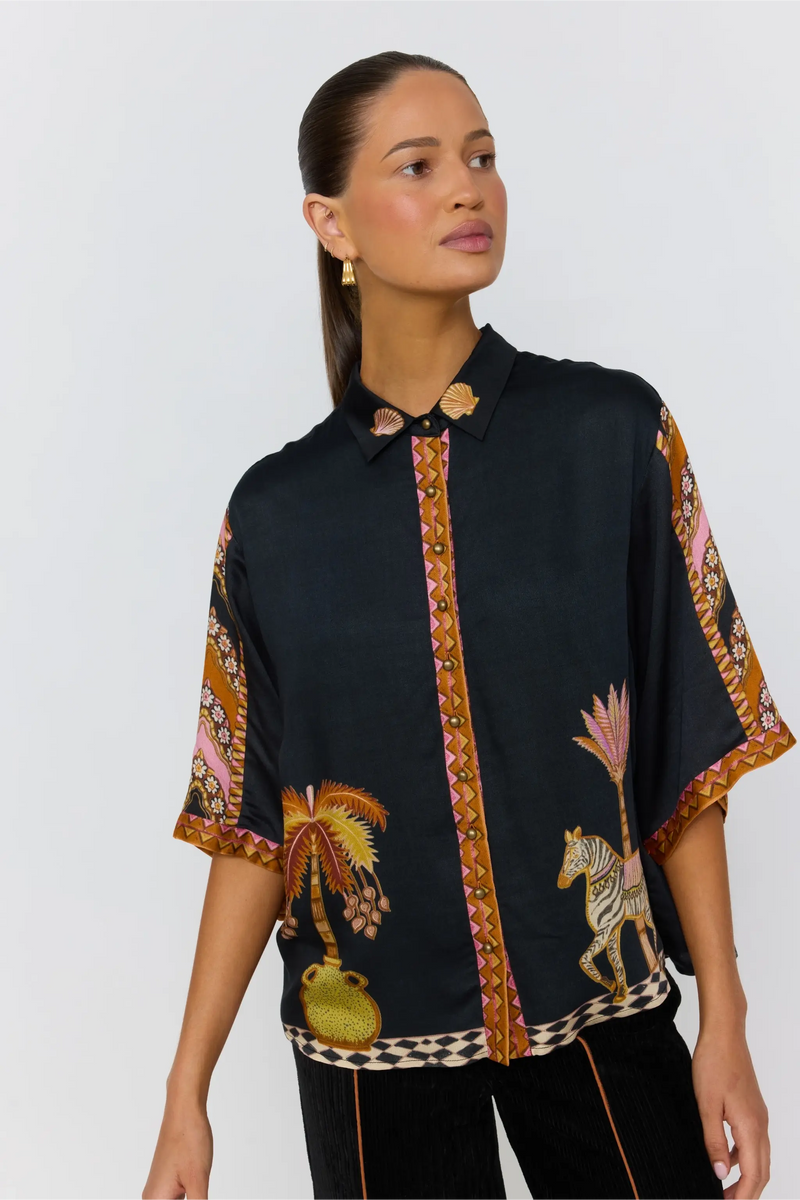 Lois Shirt – Viscose Lyocell Oversized Printed Shirt – Nine Lives