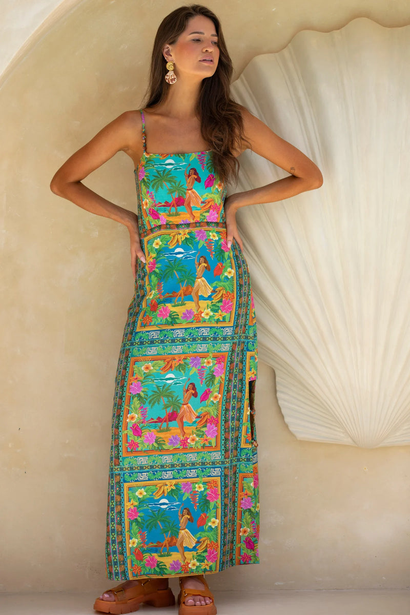 Aloha Maxi Dress Tiki – Beaded Strap Maxi