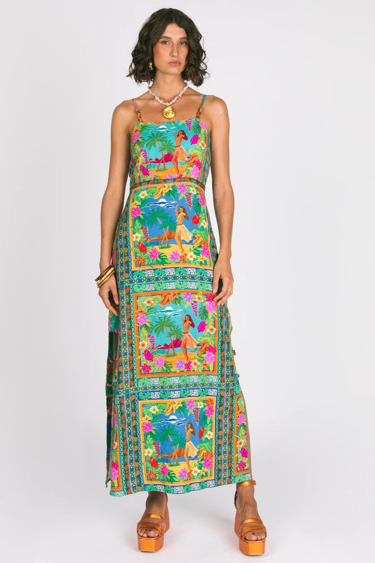 aloha maxi dress Aloha Maxi Dress Tiki – Beaded Strap Maxi