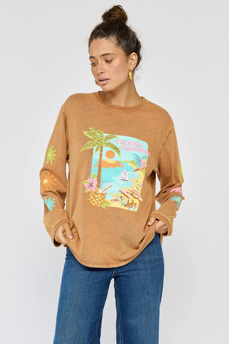 Eternal Sunshine Long Sleeve Tee - Caramel