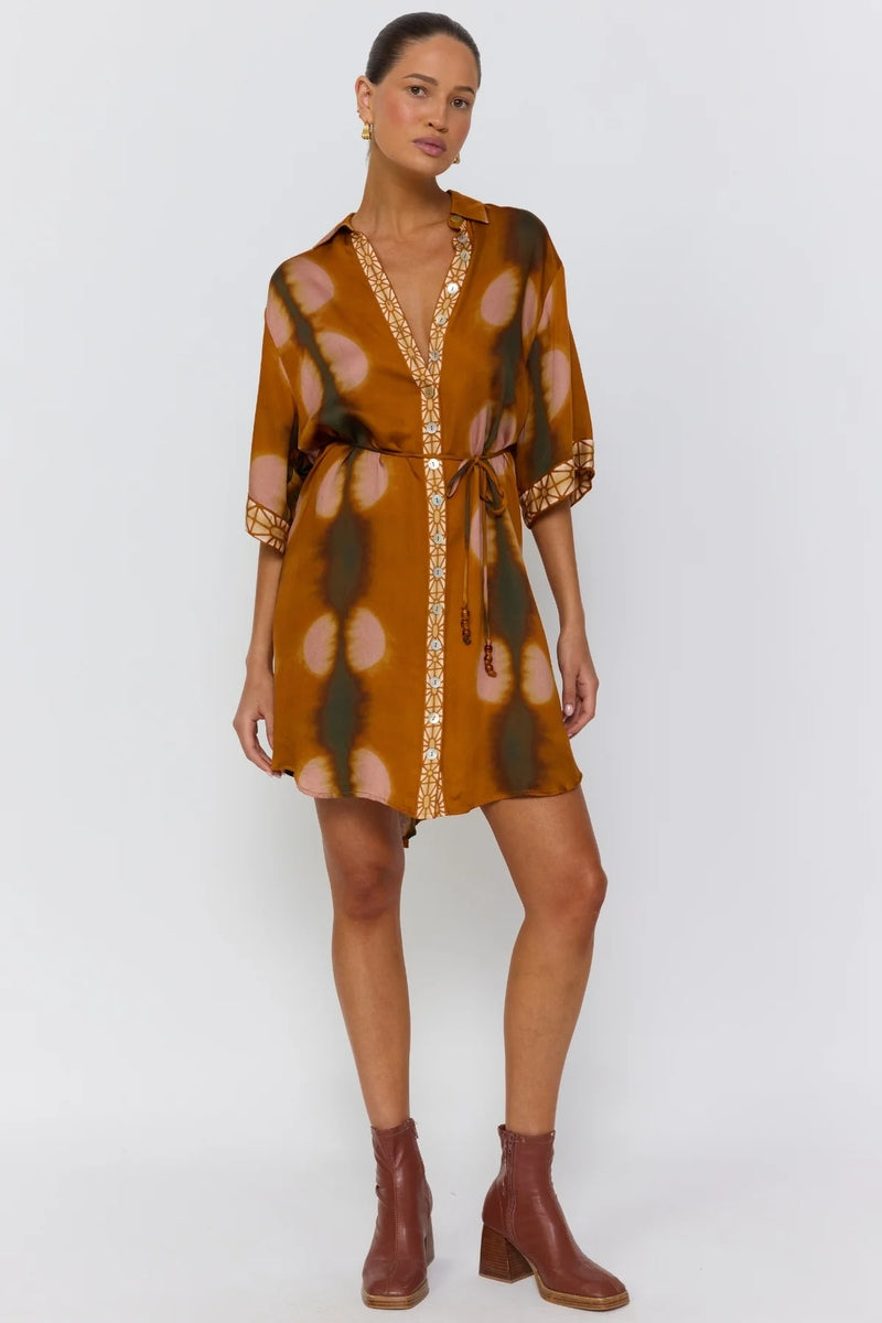 m*9様 ILEHEM SHIRT DRESS Lois Shirt Dress - Umber – Nine Lives Bazaar