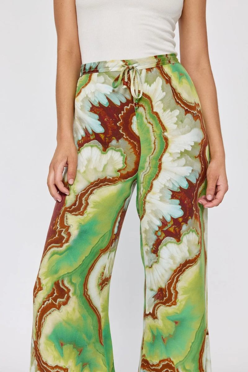 Nadia Flares Jade – Printed Flared Pants | Nine Lives Bazaar