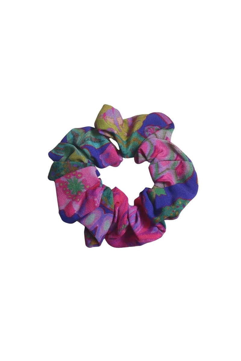 Multicolored scrunchie on a white background