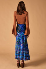 Sinead Velvet Skirt - Mystic Lagoon