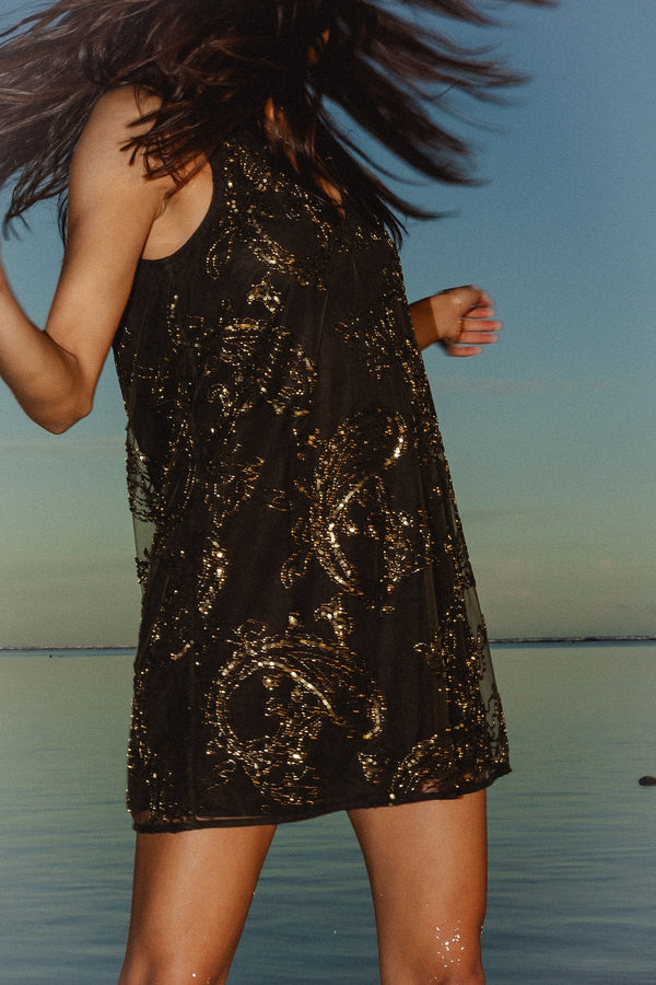 Fiona Mini Dress - Smoky Quartz