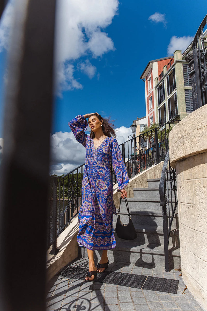 Maple Dress | Poet Sleeve Floral Midi in Ecovero Viscose – Nine