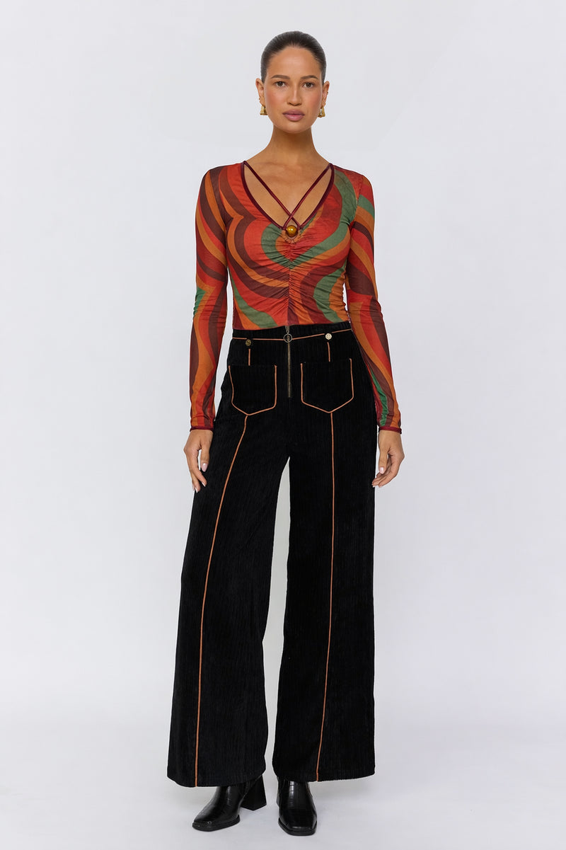 Selene Pants | Velvet Corduroy Wide-Leg High Waist – Nine Lives Bazaar