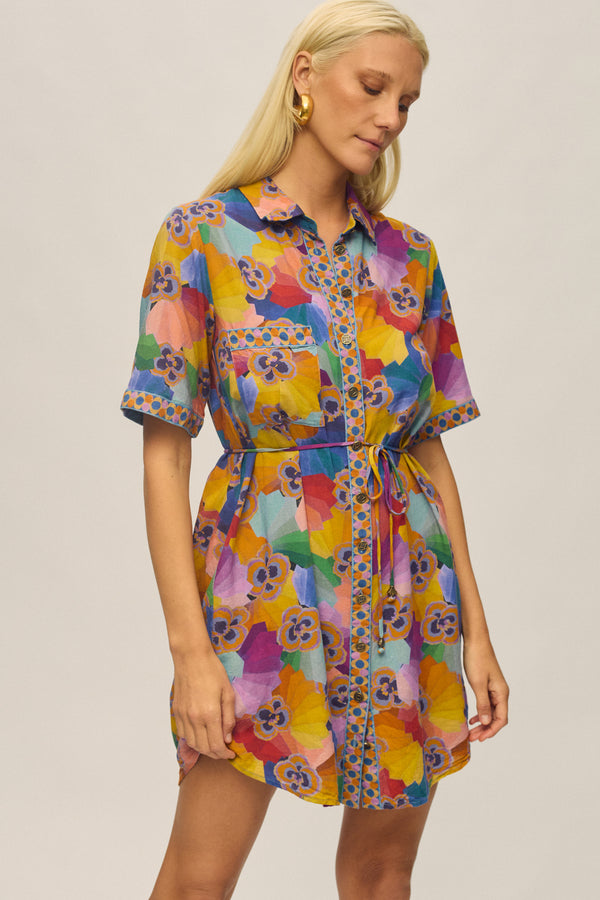 Sienna Mini Shirt Dress - Prism