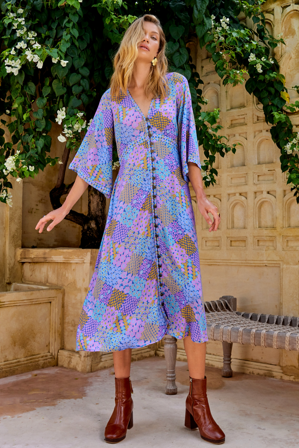 Vestido midi Arlo - Purple Haze