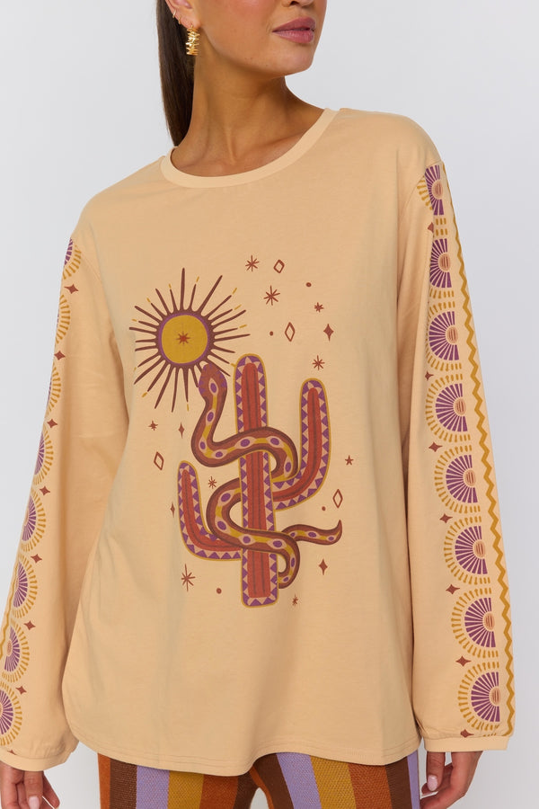 Soul Woman Long Sleeve Tee - Sand