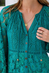 Sophia Lace Dress - Emerald